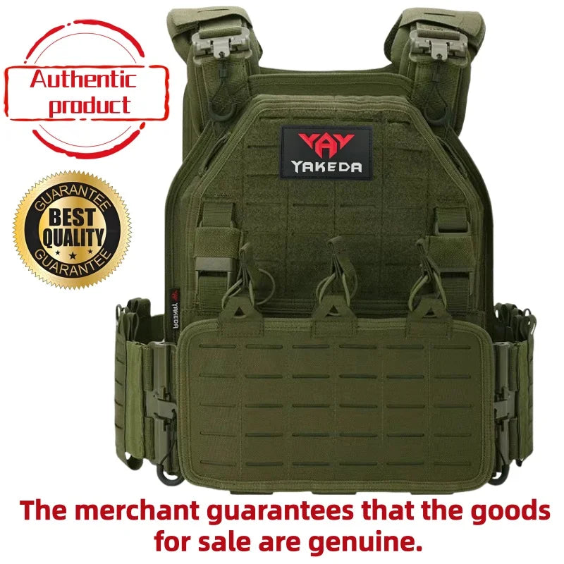 YAKEDA Tactical Vest 6094 Fast detachable light laser cut outdoor hunting black gear carry vest of high quality 1000D nylon