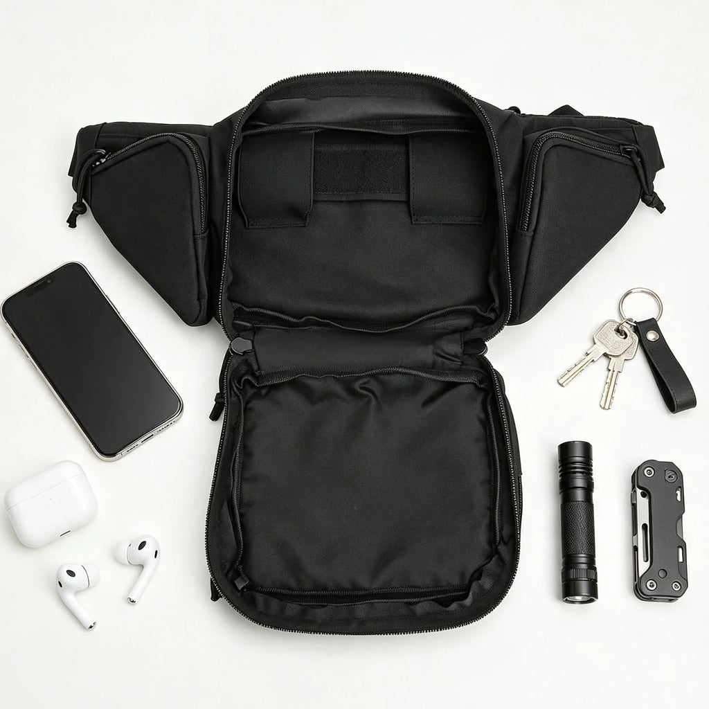 Tactical Concealed Carry Fanny Pack Multifunctional EDC Waist Bag Outdoor Molle Storage Pouch for Camping Hiking