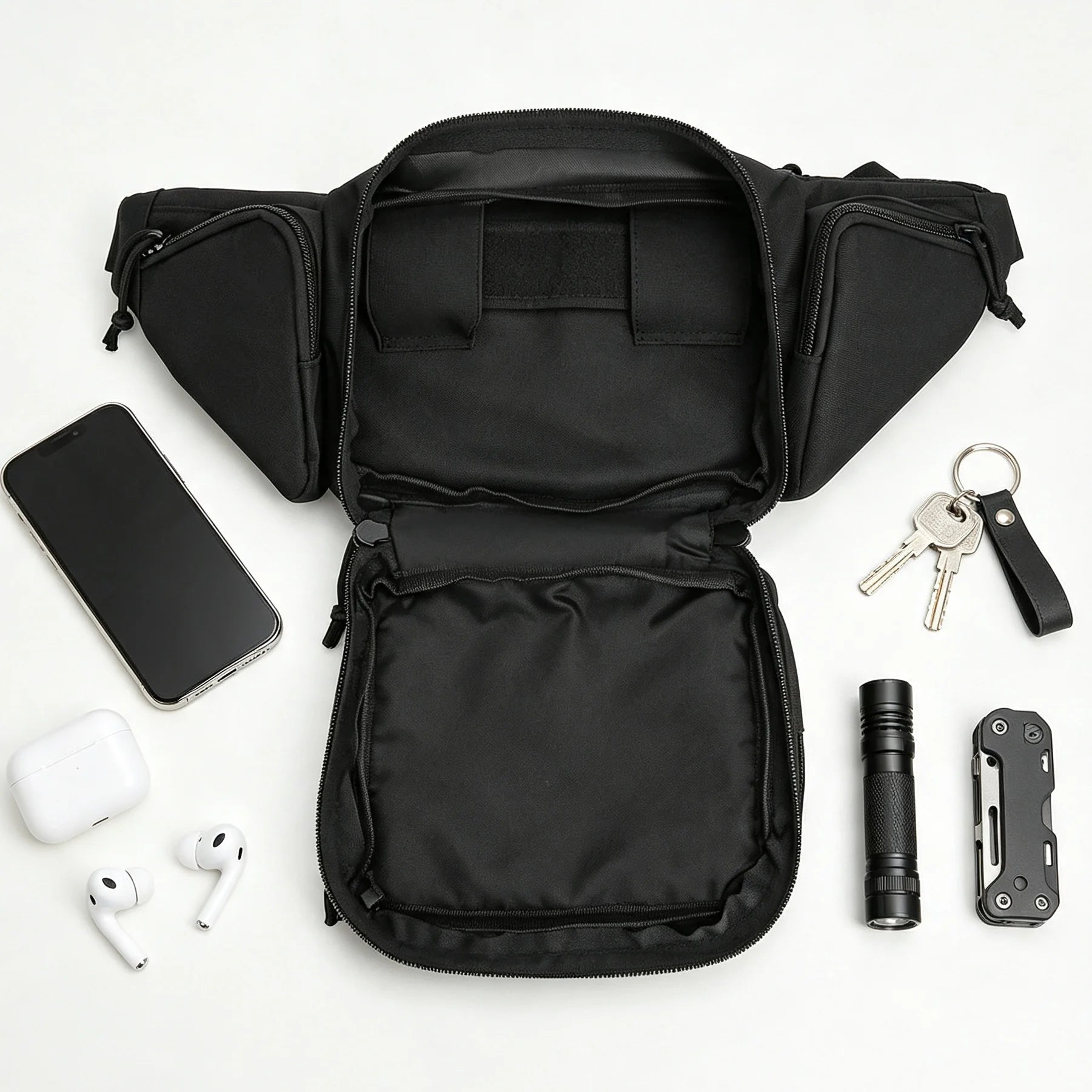 Tactical Concealed Carry Fanny Pack Multifunctional EDC Waist Bag Outdoor Molle Storage Pouch for Camping Hiking