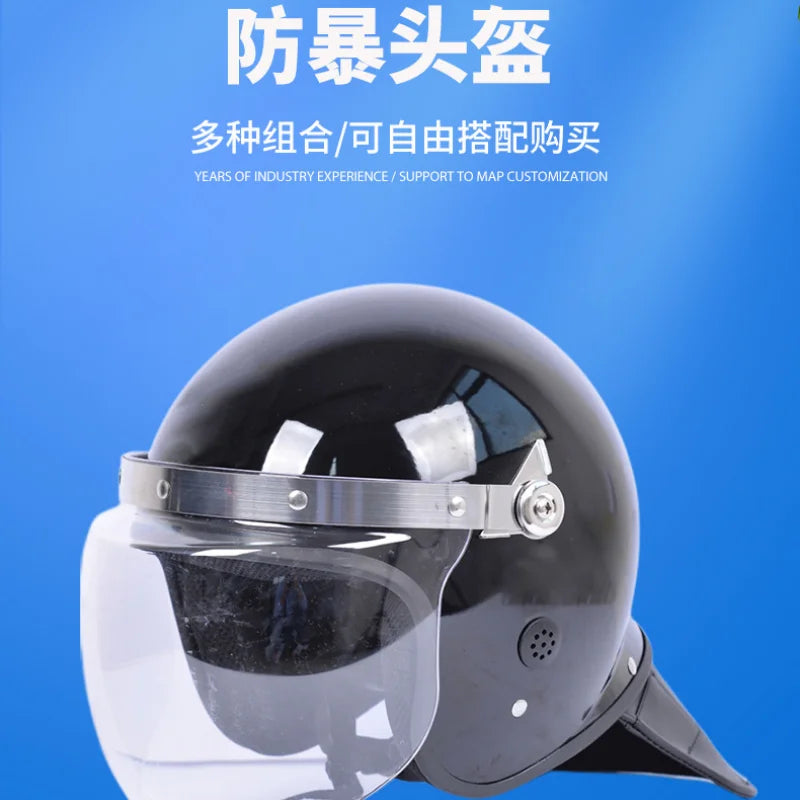Anti Riot Protective Helmet Metal Fully Wrapped Steel Helmet Riot Helmet PC Mask Duty Anti Riot Helmet