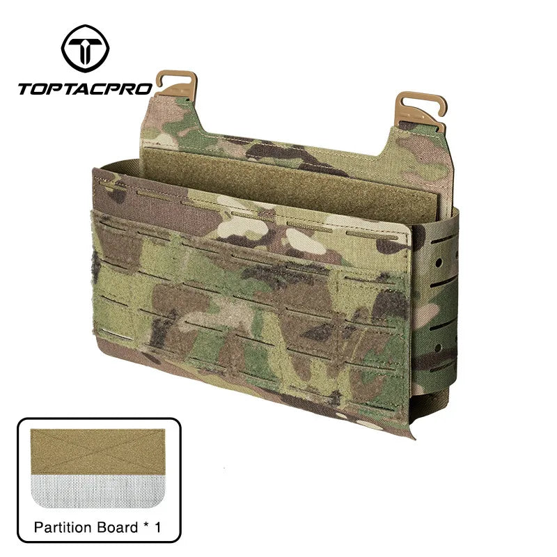 TOPTACPRO Tactical Front Panel Set Double 9mm Quad 556 Mag Pouch FERRO Style Functional Tactical DOPE Set 8540
