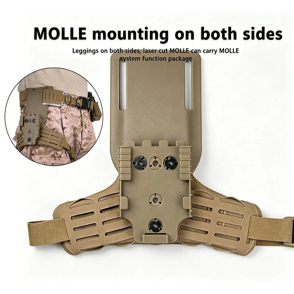 Leg Pistol Holster Thigh Platform Tactical Molle Holster Adapter Base Hunting Mid-Ride Leg Belt Loop with QLS kit Airsoft Gear