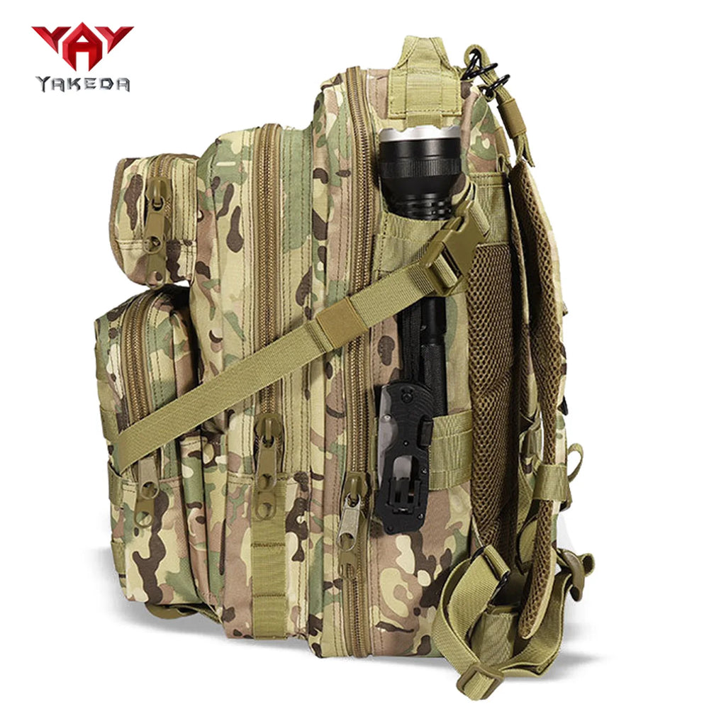 YAKEDA 30L multifunctional outdoor backpack with large capacity and multi compartment design, adjustable chest buckle