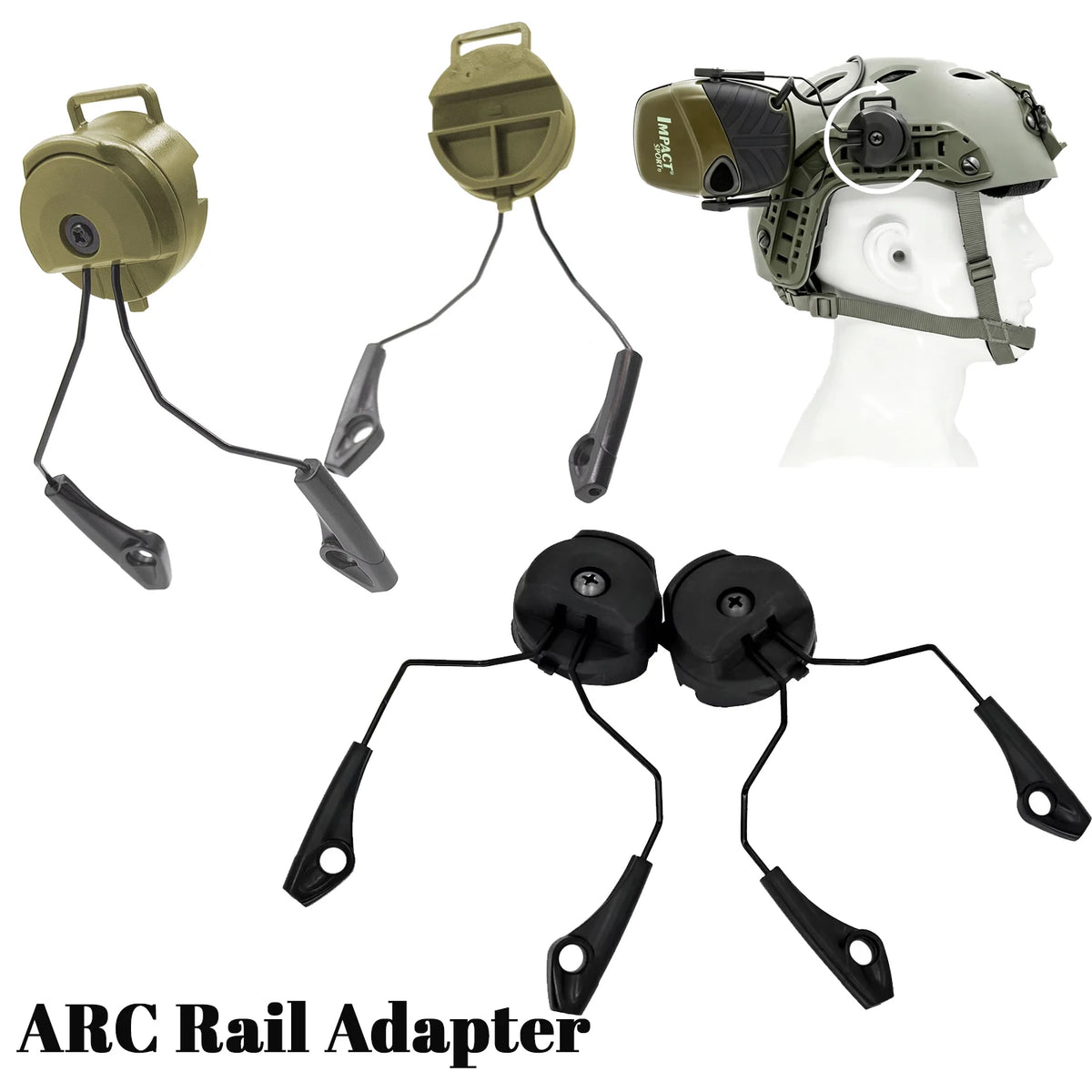 ARC Helmet Rail Adapter Tactical Headset Mount Fit Ops Core Helmet For HL Sport Earmuffs