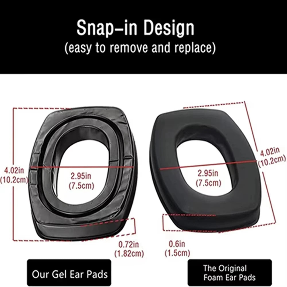 Replacement Gel Ear Pads Compatible with Peltor Tactical 100 300 , RZDL01 Series Headsets Silicone Hearing Protector Hygiene