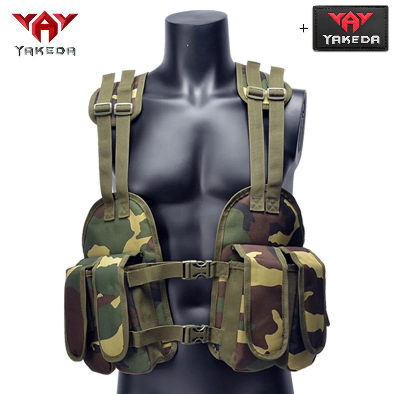 YAKEDA lightweight hollow hunting vest, multi compartment storage, adjustable shoulder straps, shoulder strap structure