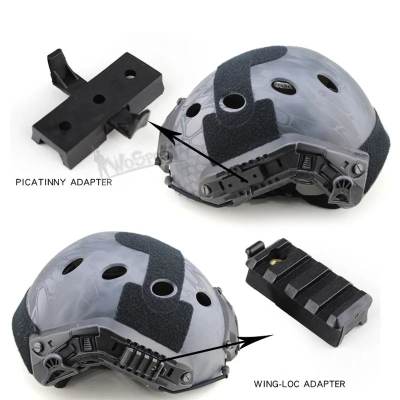Tactical Helmet Side Rail Guide Adapter Helmet Accessories Scope Alignment Mount Set FAST Helmet Wing-Loc Adapter