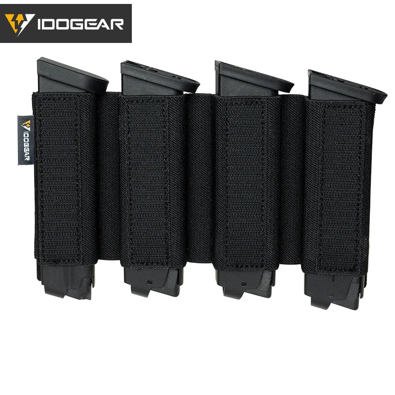 IDOGEAR Quad MP5 / MP7 Magazine Insert Holder with Hook Fasteners for MK3 and MK4 Chest Rig 35140