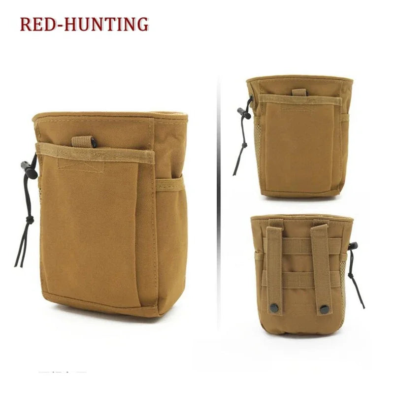 Tactical Molle Drawstring Magazine Dump Bag, Adjustable Belt, Practical Waist Bag, Hip Leather Case Bag, Outdoor Ammunition Bag