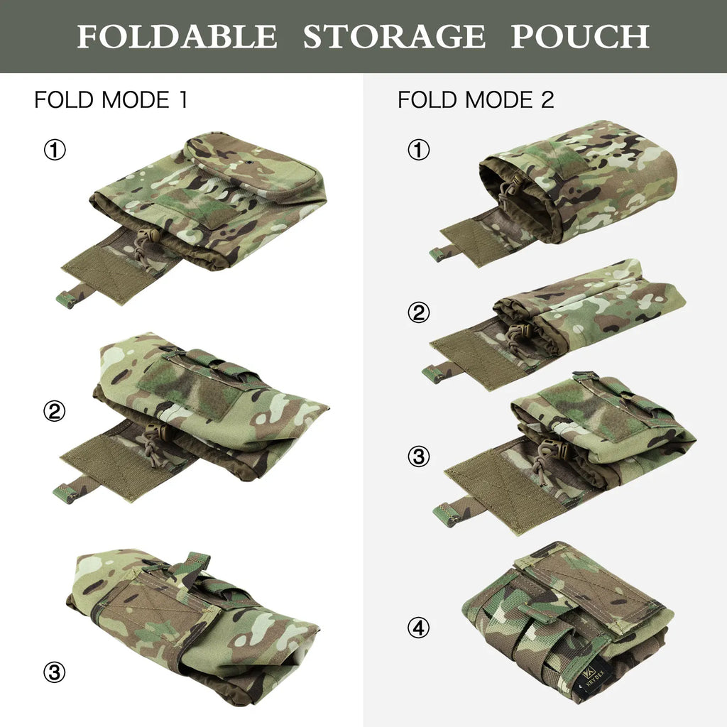 KRYDEX Tactical Dump Pouch Foldable Recycling Bag MOLLE Roll-up Drop Pouch Hunting Waist Utility Tool Bag