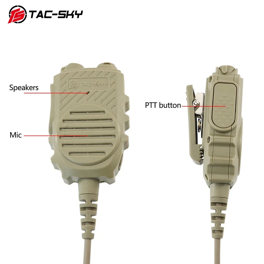 TS TAC-SKY Handheld Microphone Ptt with 3.5mm，7.0mm Jack for Tactical Headset COMTAC Shooting Headphones for Baofeng Walkie-tal