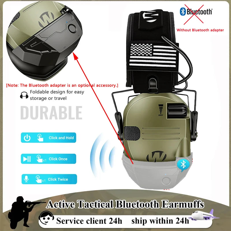 Electronic Shooting Earmuff reduce noise to protect hearing train tactical headphones to strengthen human voice Headset Foldable