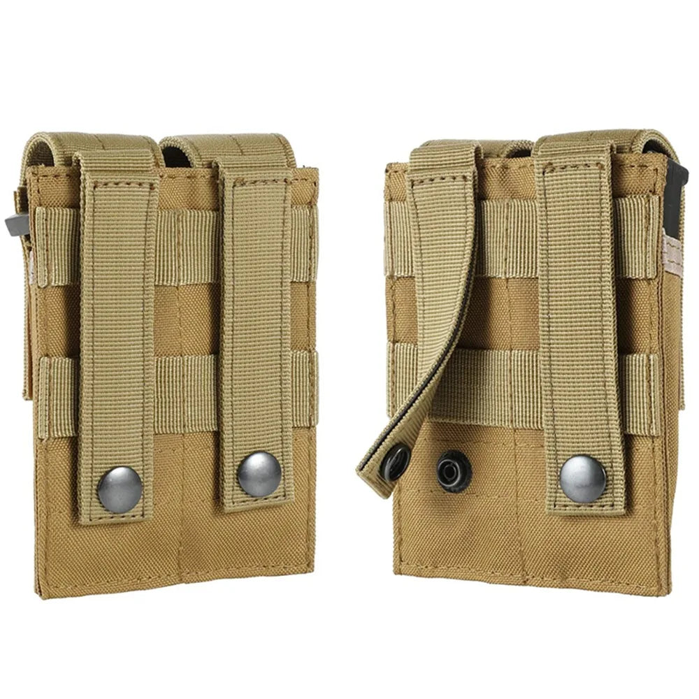 OPHIDIAN 9mm Magazine Pouch Single Double Magazine Pouch Outdoor Molle Open Top Magazine Pouch for  M1911 92F Flashlight Ba