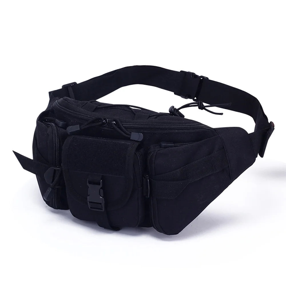 Tactical Outdoor Nylon Waist Bag, Simple Multifunctional Slanted Chest Bag, Large-Capacity Outdoor Sports Waist Bag for Camping, Fishing, Hiking, Hunting
