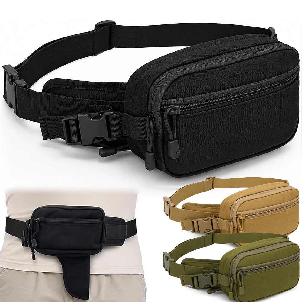 Concealed Carry Fanny Pack with Pistol Pouch Tactical Waist Bag for Men Anti-Theft Hidden Gun Pocket 1000D Nylon EDC Waist Pack