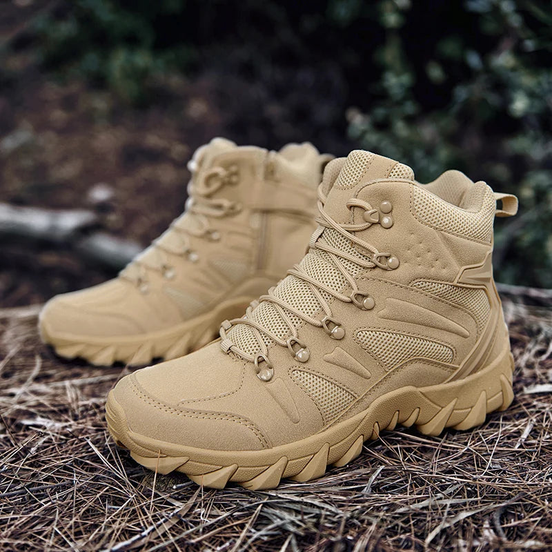 Men's Tactical Combat Boots  Anti-Wear Rapid Response Hiking Sneakers for Outdoor Camping, Fishing, Hunting & Trekking