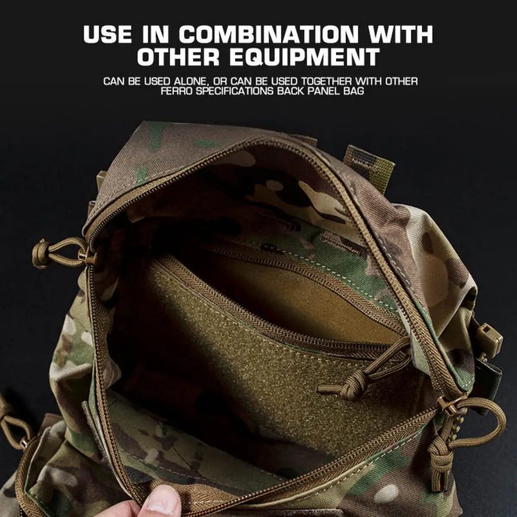 POSEIDON DEFENSE Back Panel Modular Expand Storage Backpack Rucksack Knapsack Double Bag Compatible With FC V5 PC Vest