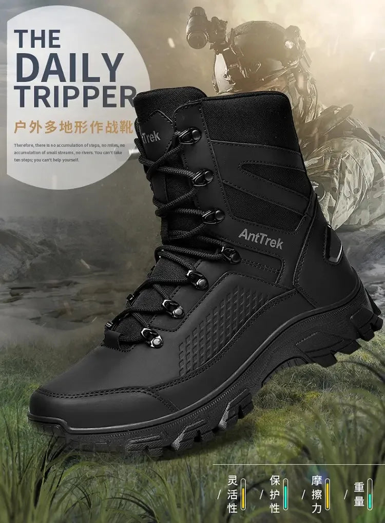 Men's Desert Combat Boots, Outdoor Anti-slip Tactical Boots, Hiking Desert Hunting Shoes, Work Safety Men's Boots,Off-road Boots
