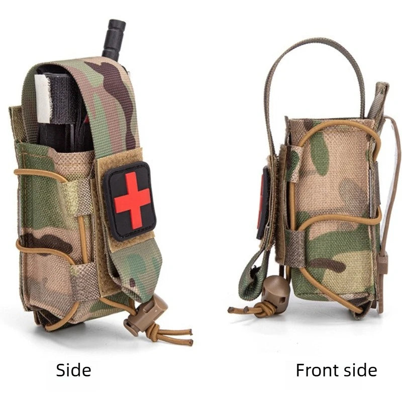 MOLLE Tourniquet Holder IFAK TQ Holder Tactical Medical Pouch Holster First Aid Kit Cross Patch/Bungee Cord