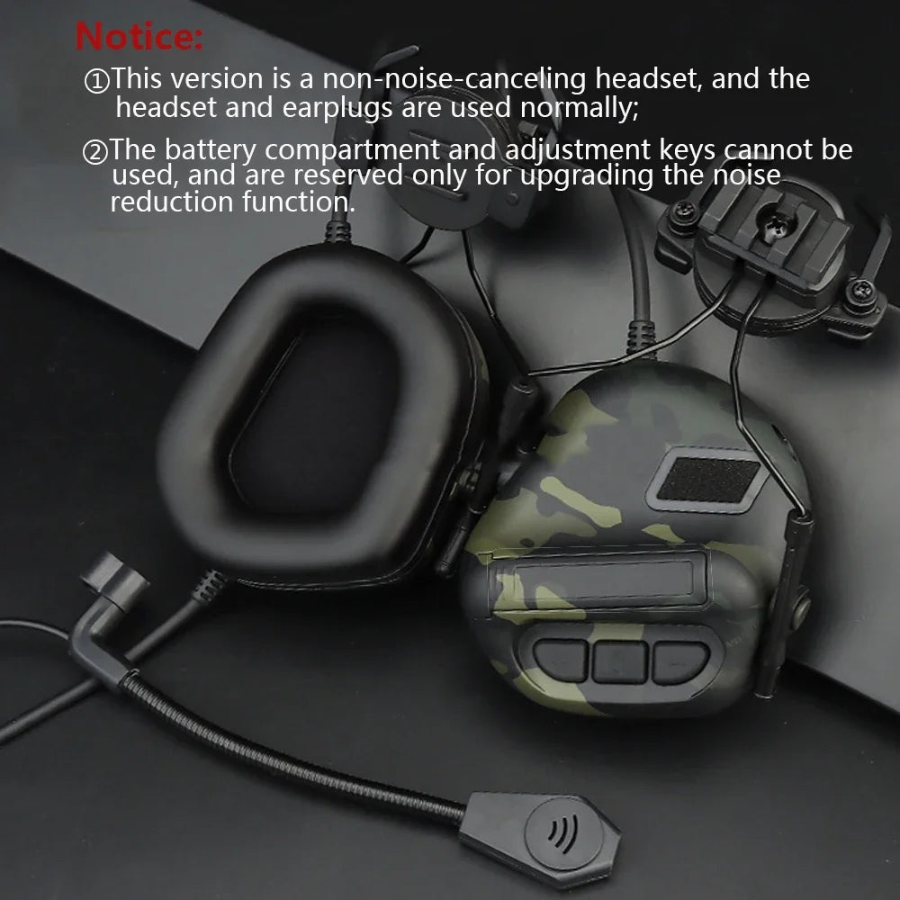 Tactical Headset Non-picking Noise-Cancelling Headset for Militar Helmet Headset Baofeng Radio PTT Adapter Mobile Earphone