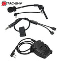 TAC-SKY outdoor hunting tactical headset Y cable set adapter Compatible with U94 PTT For Peltor PTT and COMTA microphone