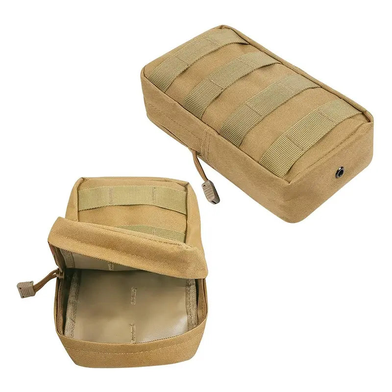 Outdoor Tactical Molle Waist Bag 600D Oxford Khaki Storage Fanny Pack for Hunting Backpack Tactical Vest Attachment
