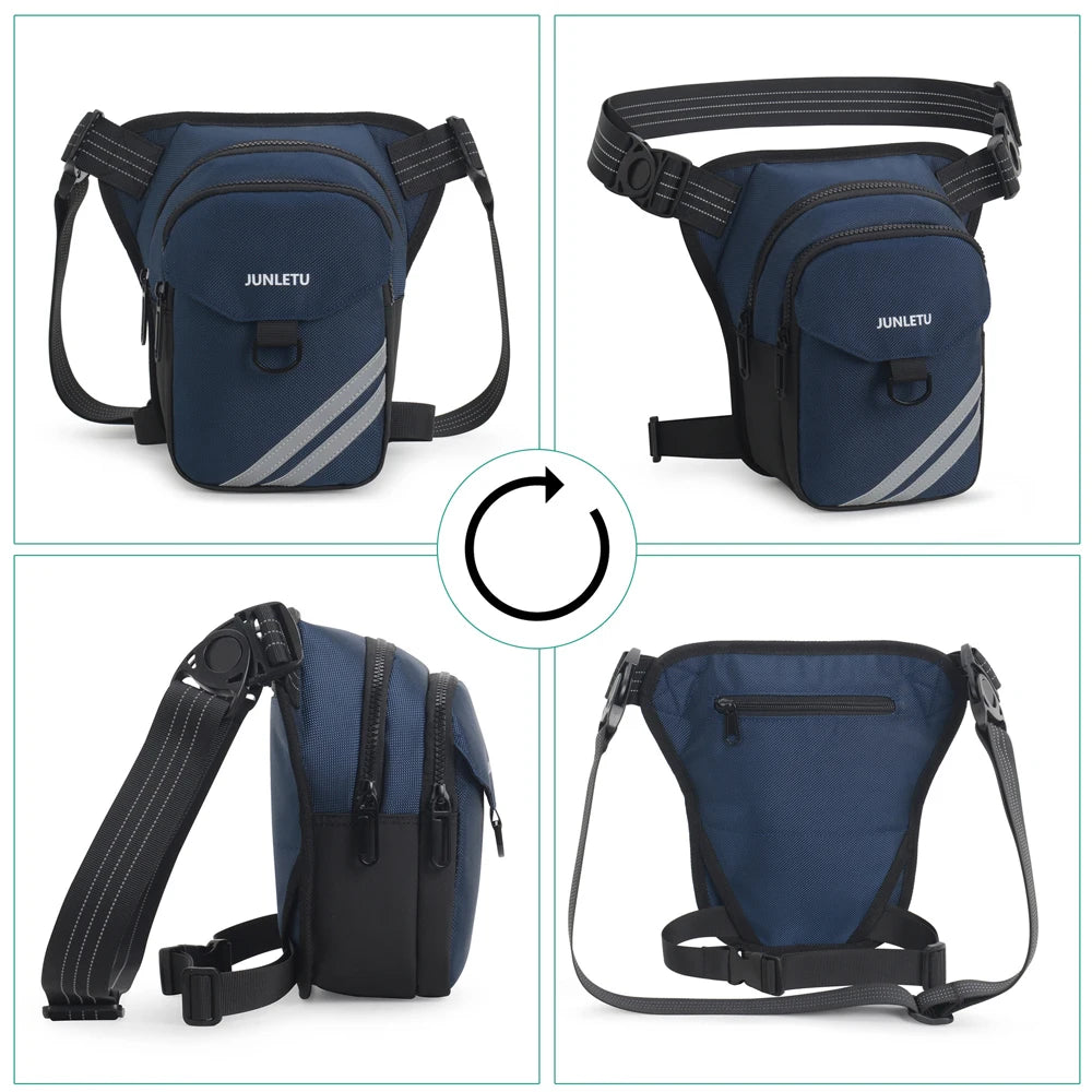 Outdoor Motorcycle Drop Leg Bag, Men Women Tactical Thigh Bag with Leg Strap Waterproof Fanny Pack  for Hiking Climbing Cycling