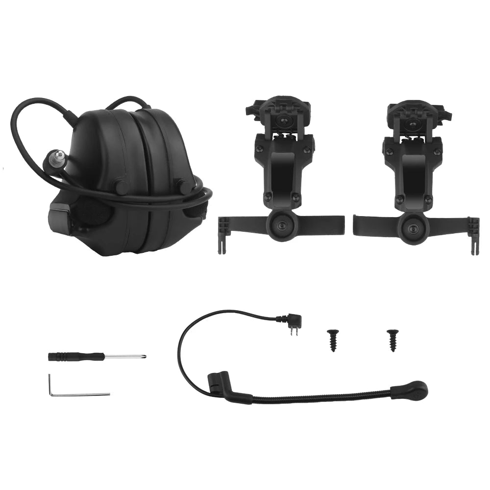 Tactical C5 Helmet Headset Noise Reduction Hunting Shooting Airsoft Paintball Outdoor Communication Earmuffs