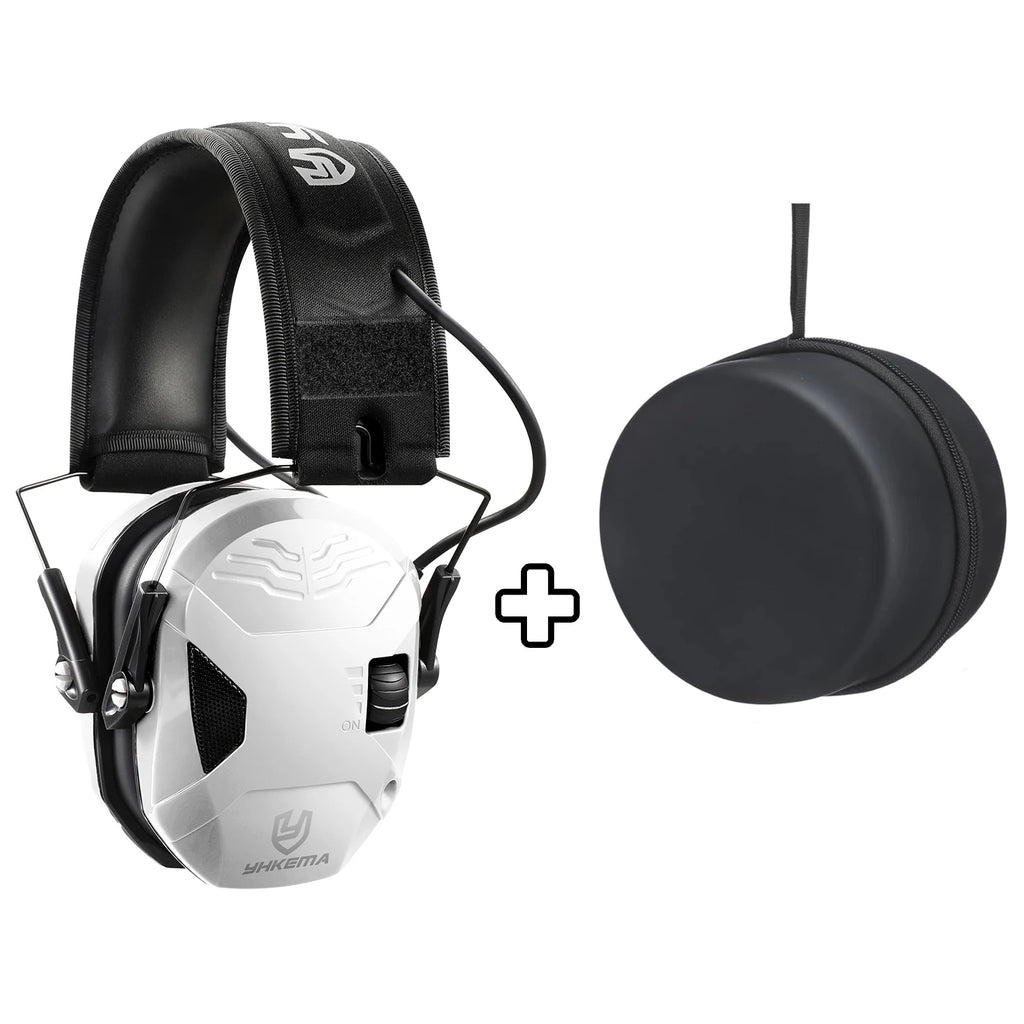 YHKEMA Portable Shooting Headset for Hearing Protection Ear Protection Tactical Earmuff with light headset case