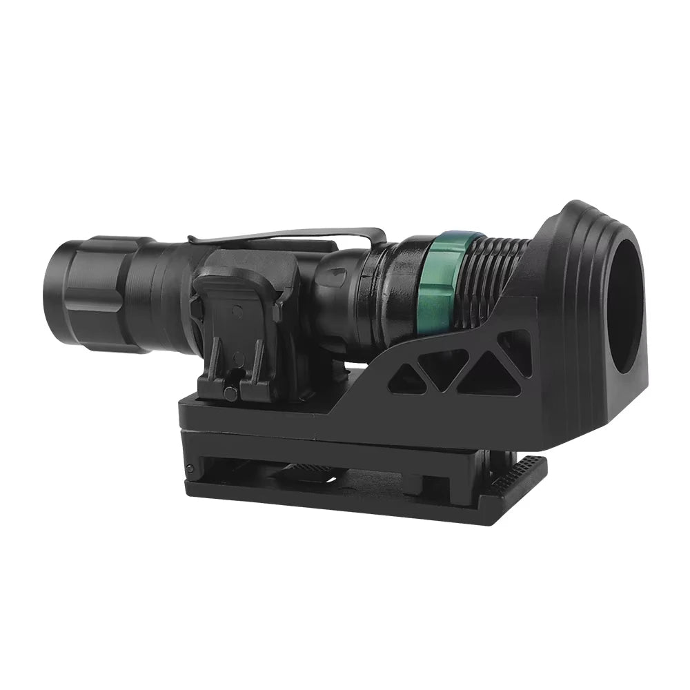 Universal 360° Rotating Tactical Flashlight Sleeve Side Opening with Side Lock System Quick Release Bracket for Outdoor Sports