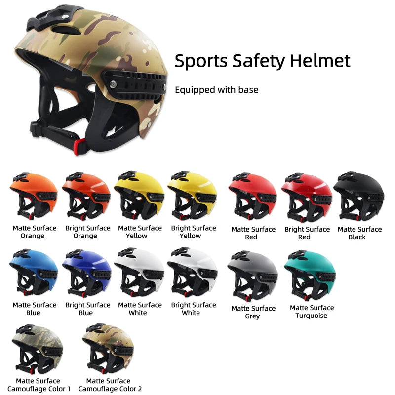 Outdoor Water Rescue Helmet Shockproof Buffer Ventilation Breathable Adjustable Head Circumference Multifunctional fixed base