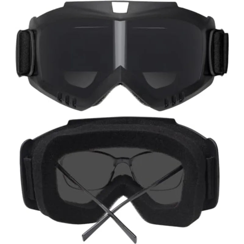 Tactical Full Face Helmet FAST ABS with Detachable Goggles & NVG Bracket Airsoft CS Protective Gear for Outdoor Activities