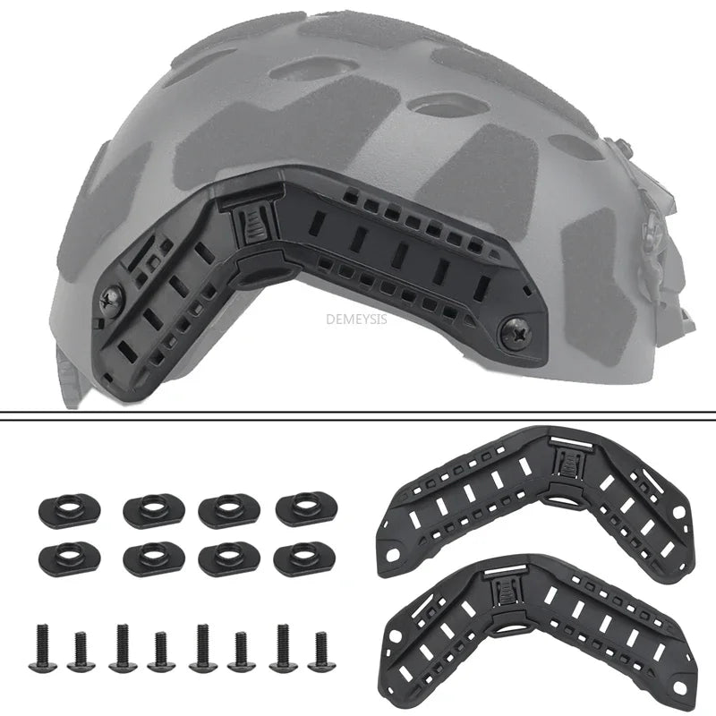 1 Pair Tactical Helmet Side Guide Rails Paintball CS Fast Helmet ARC Guide Rail Adapter Accessories for FAST SF HIGH CUT Helmets