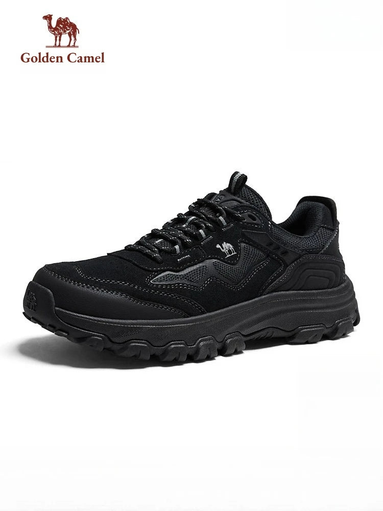 Golden Camel Men's Hiking Shoes Suede Leather Outdoor Shoes Non-slip Wear-resistant Trekking Walking Hunting Tactical Sneakers