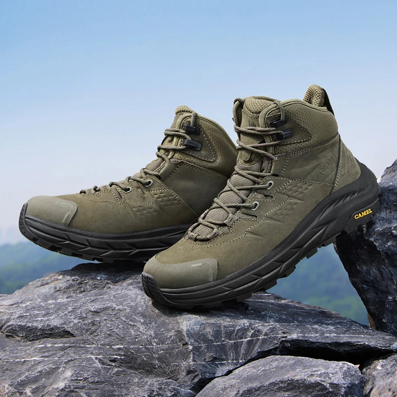GOLDEN CAMEL high-top Hiking Shoes for Men Wear-resistant Non-slip Men's Tactical Boots Height-enhanced Anti-collision 2025
