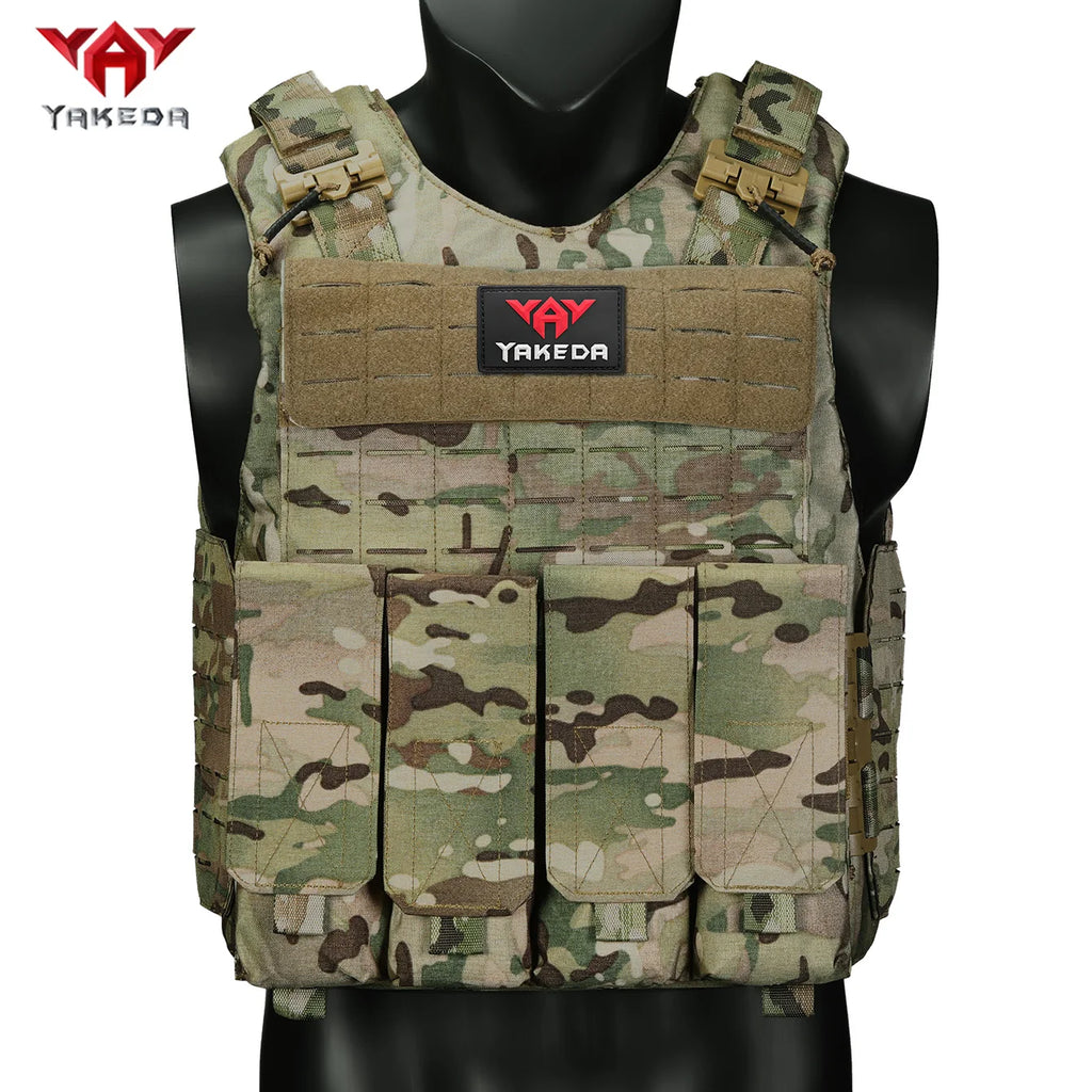YAKEDA new vest hunting vest with one click quick disassembly laser cutting PALS system training vest