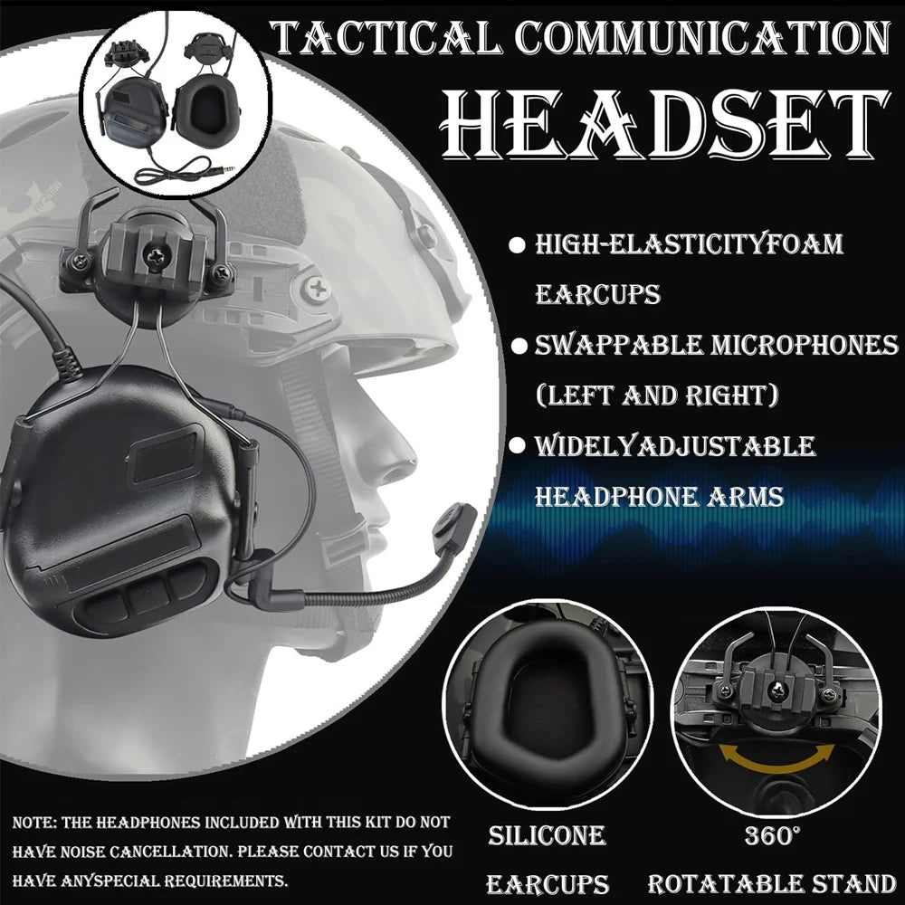6-in-1 Galactic Bounty Hunter Helmet with Earphone Signal Light Fast Tactical Helmet Futuristic Mask Sci-Fi Cosplay Airsoft Set
