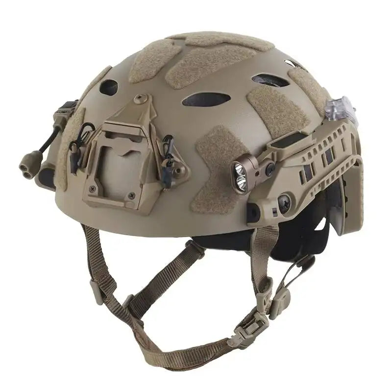 Tactical Modular ARC Fast Helmet Set With Rail Battery Box IR/RED Light LED Flashlight Signal Light Hunting Airsoft Train Gear