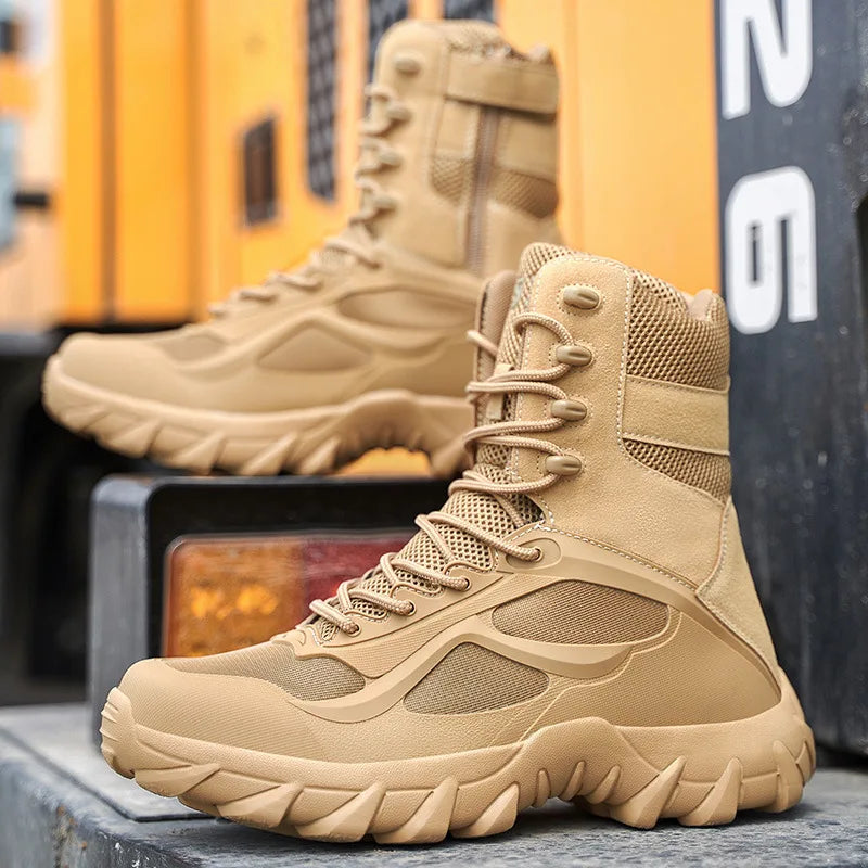 Lynjacye Large Size 48 47 Sports High Top Military Boots Male Special Forces Combat Boots Desert Outdoor Hiking Shoes