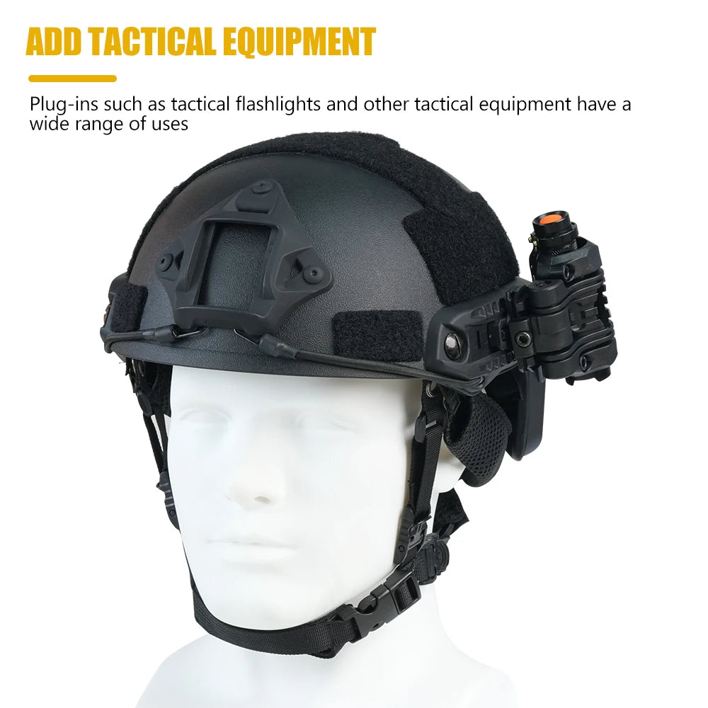 BOOIU 360 Degree Rotating Flashlight Mount Base Tactical Helmet Grenade Game Helmet Headlight Installation Accessory