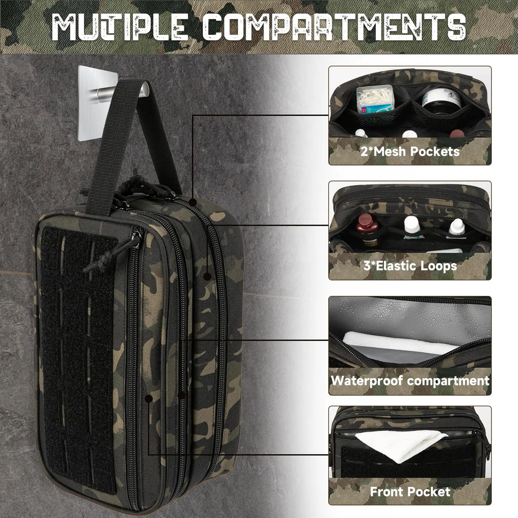 Men's Toiletry Bag Modular Accessory Bag EDC Small Bag Waterproof Compartment with Small Dopp, Shower Supplies and Hygiene Produ