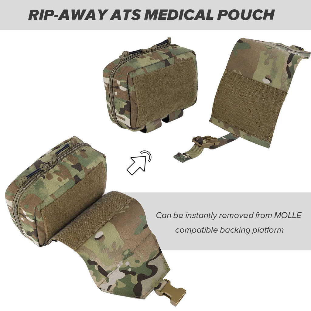 KRYDEX Tactical Tear Off Rip Away IFAK Pouch First Aid Medical Pouch MOLLE EMT Holder  Outdoor Trauma Kit Survival Bag