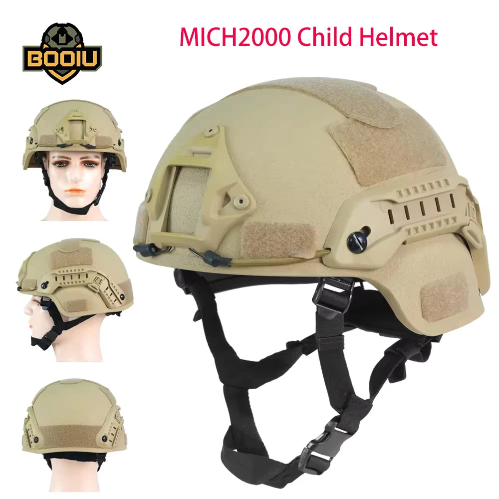 BOOIU Tactical Helmet MICH2000 High Cut ABS Airsoft MH Child 50-53CM Hunting Helmet Outdoor Tactical Painball Protect Equipment