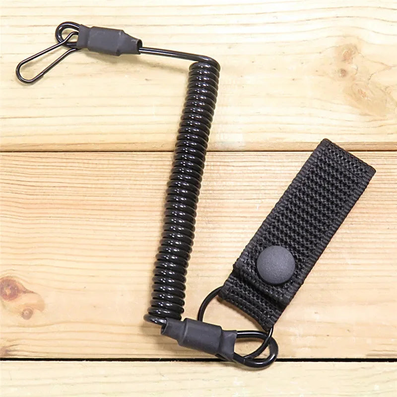 Elastic Lanyard Tactical Anti-loss Military Spring Safety Belt Anti-theft Mountaineering Backpack Lanyard Hunting Accessories