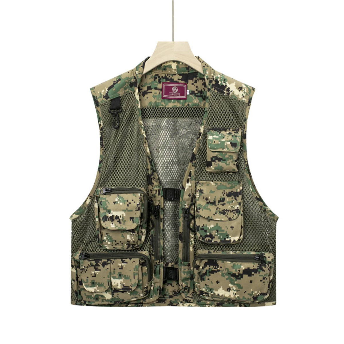 Summer Men's Camouflage Hunting Vest Tank Top Multiple Pockets Mesh Breathable Sleeveless Jacket Outdoor Fishing Waistcoat