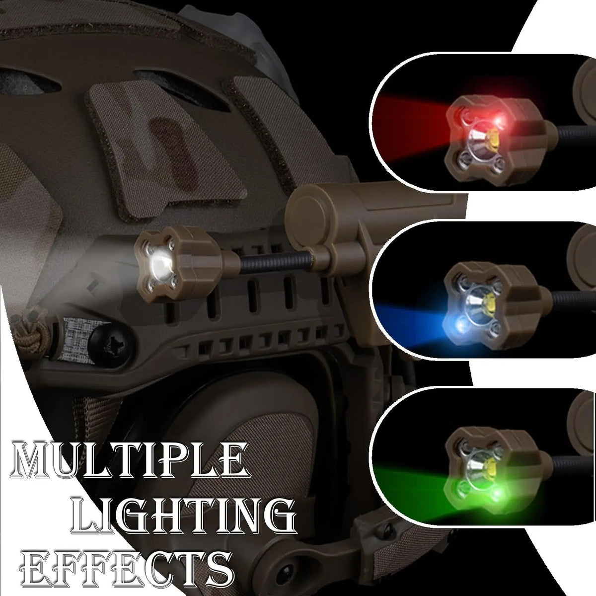 Tactical Helmet Light Airsoft 6-Mode Adjustable LED Identification Light IR Survival Signal FlashLight for ARC Helmet Rails