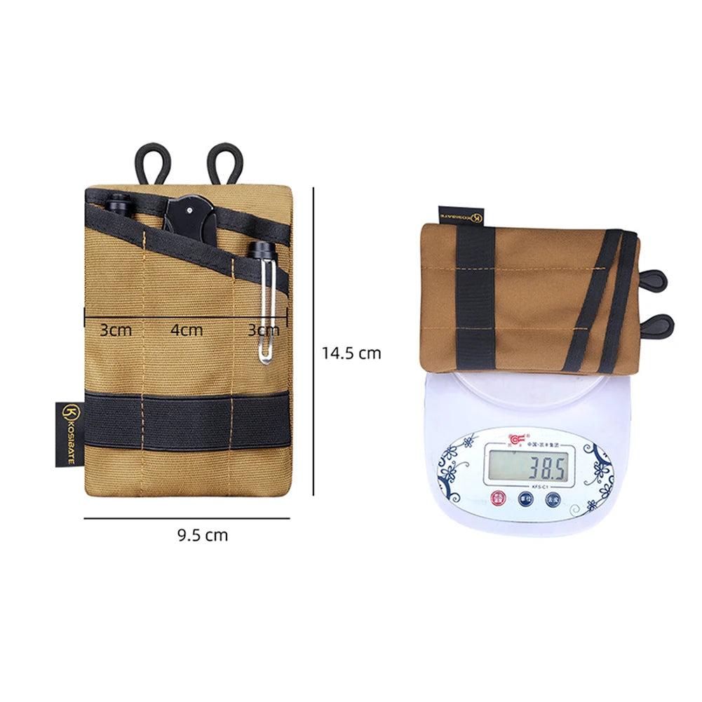 Compact Pocket Organizer Pouch Multifunctional for Camping Hiking Mountaineering Card Key EDC Tool Storage Bag