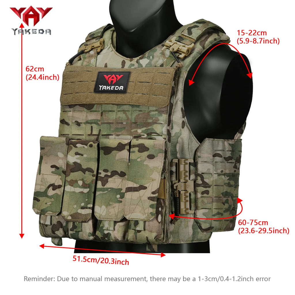 YAKEDA new vest hunting vest with one click quick disassembly laser cutting PALS system training vest