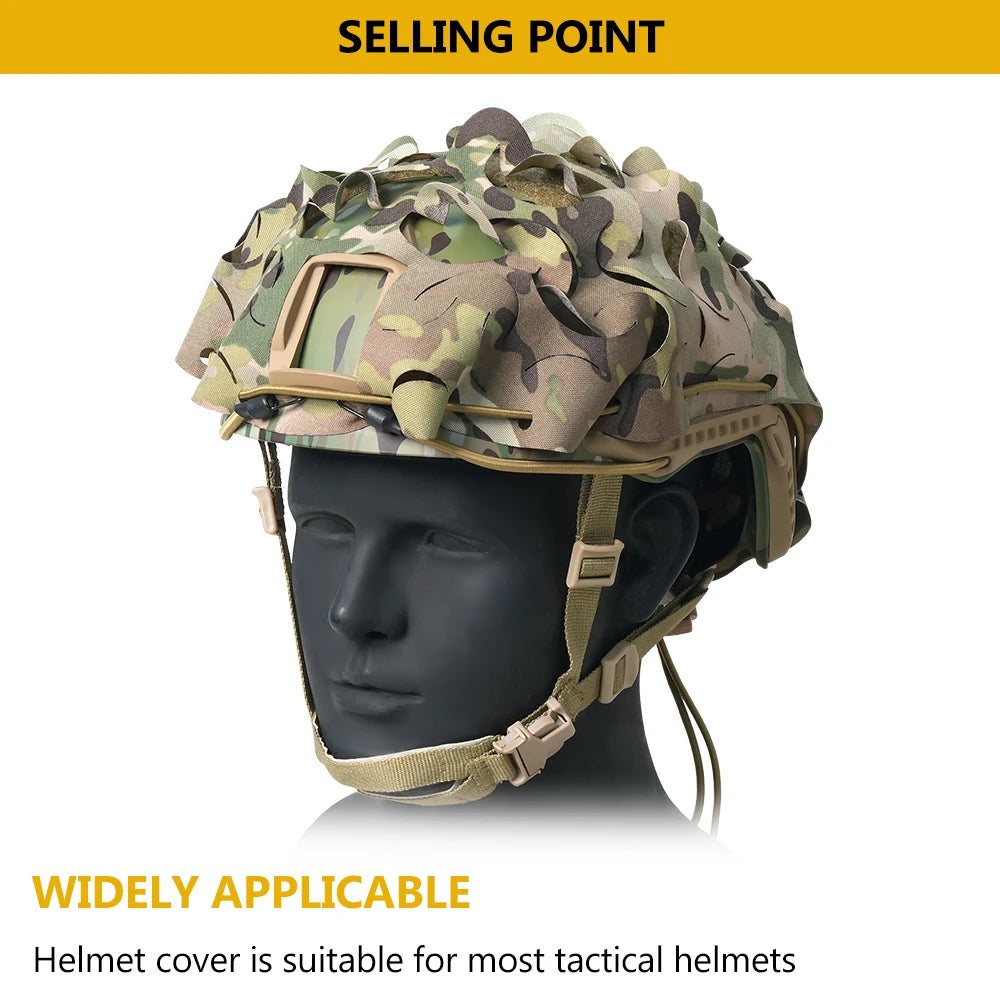 BOOIU Tactical Helmet Cover Leaf Shape Laser Cut Nylon 3D Camo Airsoft Helmet Cloth Paratrooper Helmet Accessories