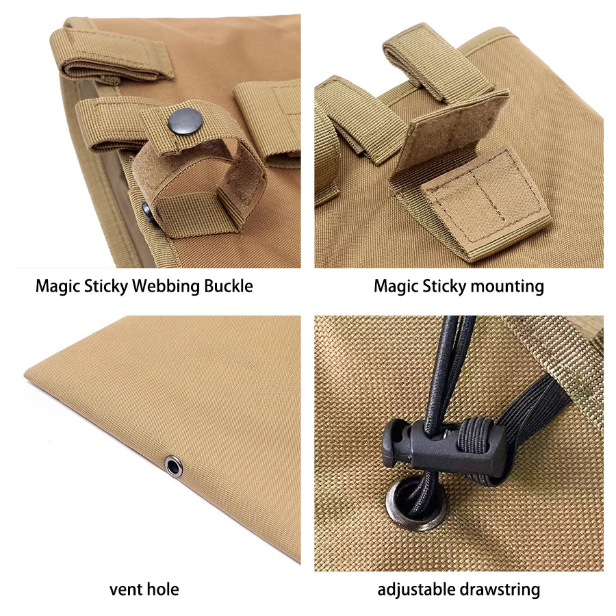 Foldable Large Capacity Storage Bag, Drawstring Closure Portable Pouch, Outdoor Tool & Debris Recovery Bag